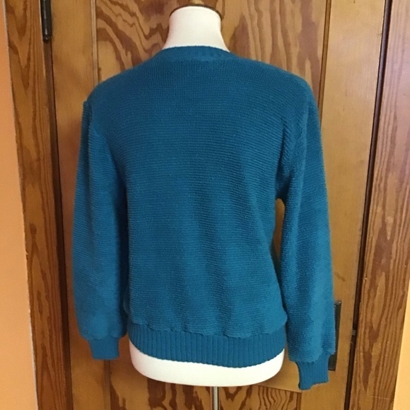 Vintage 70s v neck velour sweater - Picture 9 of 9